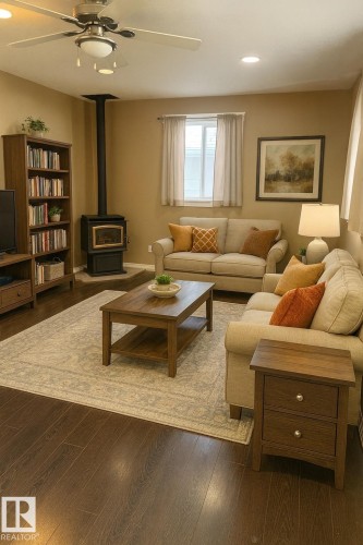 4531 47 Street, Rural Lac Ste. Anne County, AB - Indoor Photo Showing Living Room With Fireplace