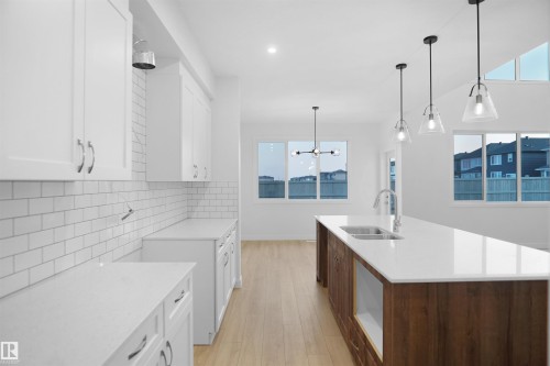 7227 182 Avenue, Edmonton, AB - Indoor Photo Showing Kitchen With Double Sink With Upgraded Kitchen