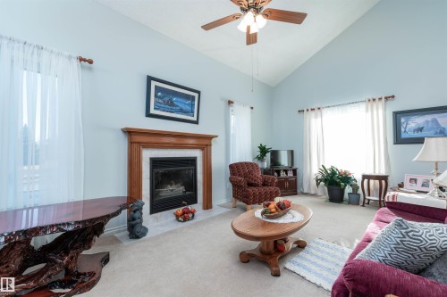 479 Meadowview Drive, Sherwood Park, AB - Indoor Photo Showing Living Room With Fireplace