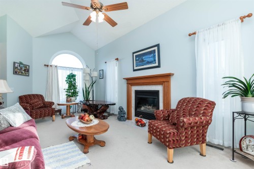479 Meadowview Drive, Sherwood Park, AB - Indoor Photo Showing Living Room With Fireplace