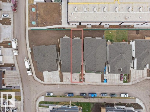 Aerial perspective of suburban area with property boundaries highlighted - 15419 20 Street, Edmonton, AB - Other