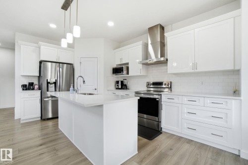 22529 99A Avenue, Edmonton, AB - Indoor Photo Showing Kitchen With Stainless Steel Kitchen With Upgraded Kitchen