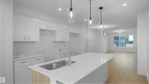 20827 16 Avenue, Edmonton, AB - Indoor Photo Showing Kitchen With Double Sink With Upgraded Kitchen