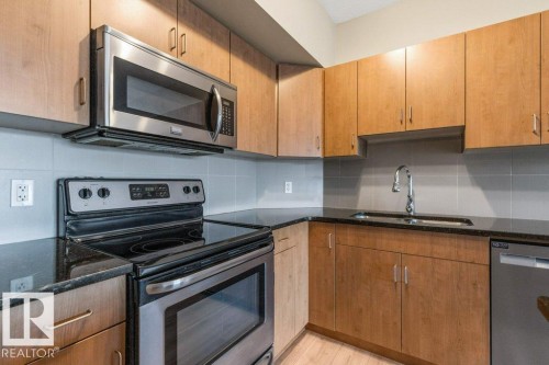 114 10518 113 Street, Edmonton, AB - Indoor Photo Showing Kitchen With Double Sink