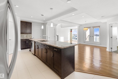 408 1350 Windermere Way, Edmonton, AB - Indoor Photo Showing Kitchen With Upgraded Kitchen
