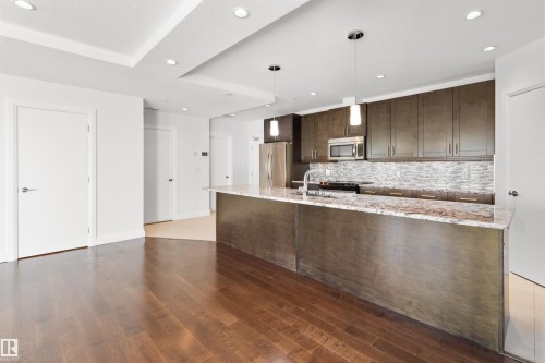 408 1350 Windermere Way, Edmonton, AB - Indoor Photo Showing Kitchen With Upgraded Kitchen