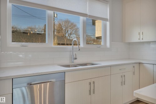 9246 90 Street, Edmonton, AB - Indoor Photo Showing Kitchen With Double Sink