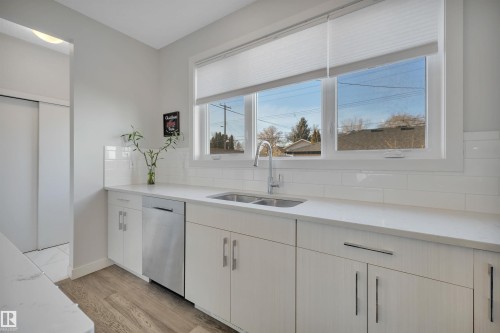 9246 90 Street, Edmonton, AB - Indoor Photo Showing Kitchen With Double Sink