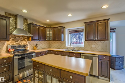 247 Lindsay Crescent, Edmonton, AB - Indoor Photo Showing Kitchen With Double Sink