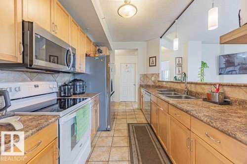 801 9707 105 Street, Edmonton, AB - Indoor Photo Showing Kitchen With Double Sink