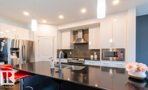 2031 52 Street Sw, Edmonton, AB - Indoor Photo Showing Kitchen With Double Sink With Upgraded Kitchen