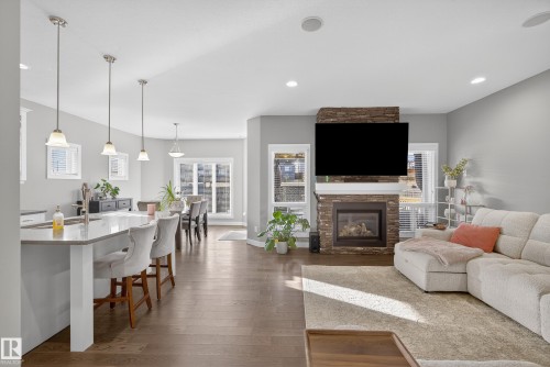 17032 43 Street, Edmonton, AB - Indoor Photo Showing Living Room With Fireplace