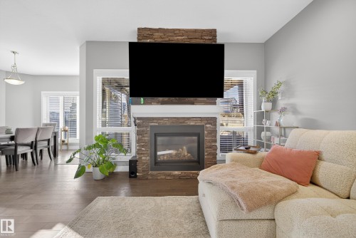 17032 43 Street, Edmonton, AB - Indoor Photo Showing Living Room With Fireplace