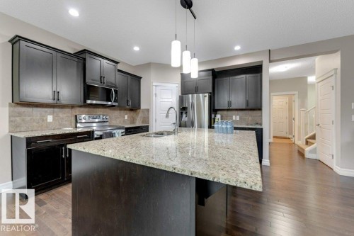 3683 8 Street, Edmonton, AB - Indoor Photo Showing Kitchen With Double Sink With Upgraded Kitchen
