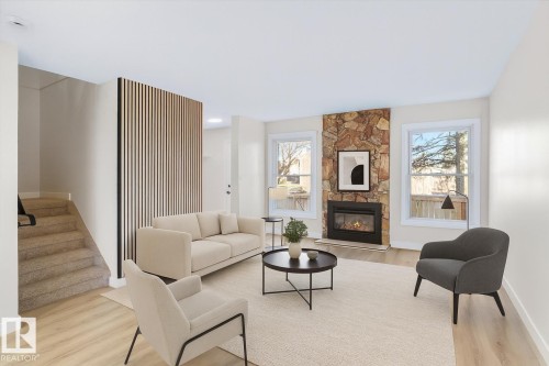 6510 184 Street, Edmonton, AB - Indoor Photo Showing Living Room With Fireplace