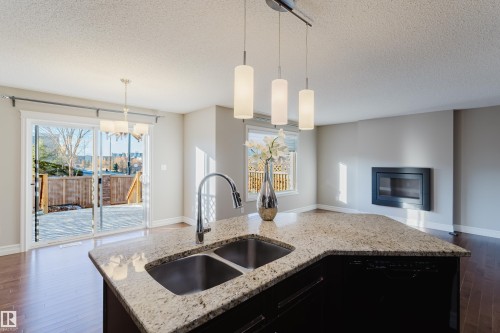 16730 122A Street, Edmonton, AB - Indoor Photo Showing Kitchen With Fireplace With Double Sink