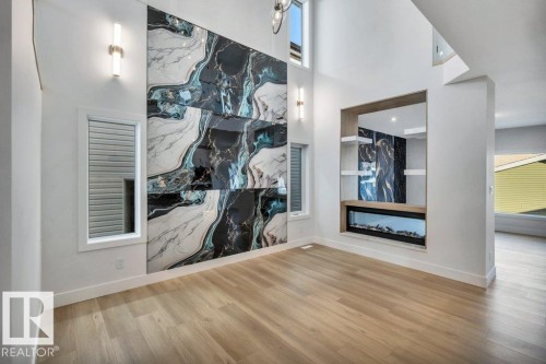 9907 68 Street, Edmonton, AB - Indoor Photo Showing Other Room With Fireplace