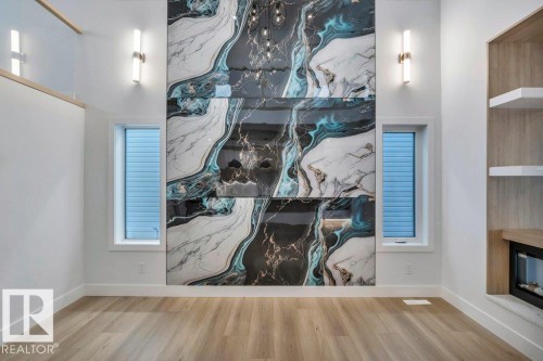 9907 68 Street, Edmonton, AB - Indoor Photo Showing Other Room With Fireplace