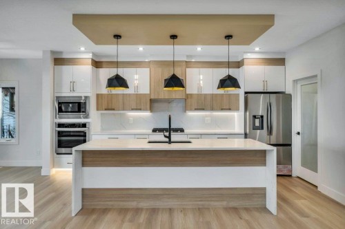 9907 68 Street, Edmonton, AB - Indoor Photo Showing Kitchen With Upgraded Kitchen