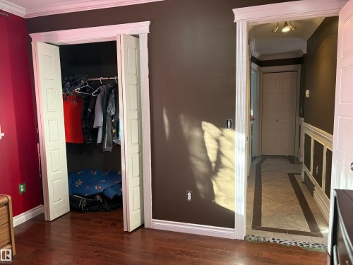 View of closet and hallway. - 4813 52 Avenue, Elk Point, AB - Indoor Photo Showing Other Room