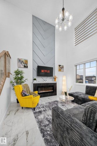 3605 41 Ave, Beaumont, AB - Indoor With Fireplace