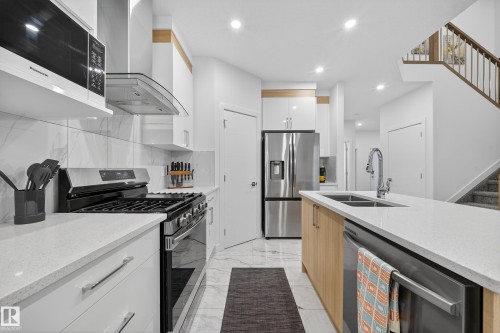 3605 41 Ave, Beaumont, AB - Indoor Photo Showing Kitchen With Double Sink With Upgraded Kitchen