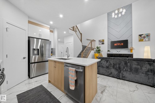 3605 41 Ave, Beaumont, AB - Indoor Photo Showing Kitchen With Double Sink