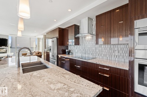 1201 11969 Jasper Avenue, Edmonton, AB - Indoor Photo Showing Kitchen With Double Sink With Upgraded Kitchen
