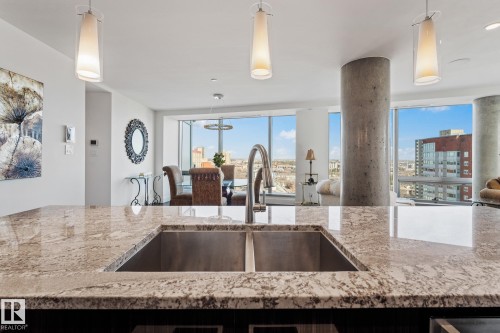 1201 11969 Jasper Avenue, Edmonton, AB - Indoor Photo Showing Kitchen With Double Sink With Upgraded Kitchen