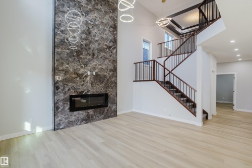 15108 14 Street, Edmonton, AB - Indoor Photo Showing Other Room With Fireplace