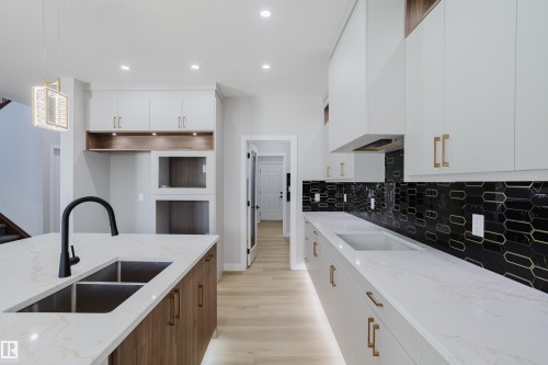 15108 14 Street, Edmonton, AB - Indoor Photo Showing Kitchen With Double Sink With Upgraded Kitchen