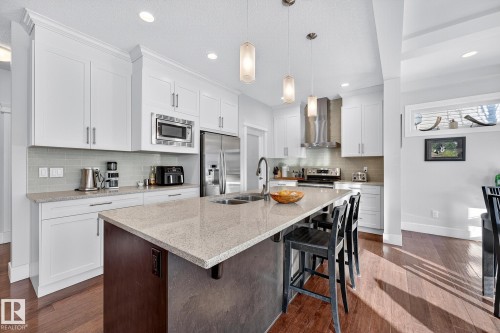 1 Wembley, Fort Saskatchewan, AB - Indoor Photo Showing Kitchen With Double Sink With Upgraded Kitchen
