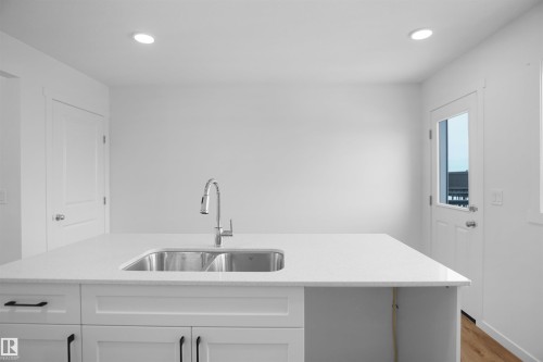 124 1009 Cy Becker Road, Edmonton, AB - Indoor Photo Showing Kitchen With Double Sink