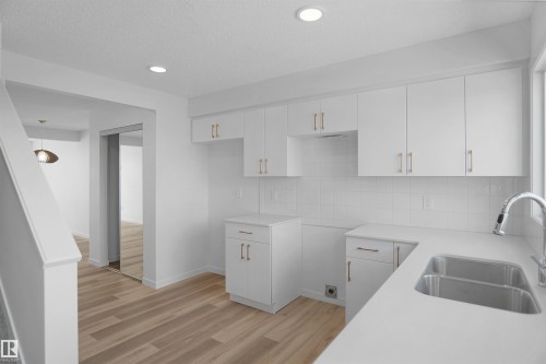 100 3705 141 Street, Edmonton, AB - Indoor Photo Showing Kitchen With Double Sink