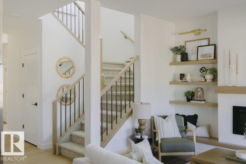 8961 Elves Loop, Edmonton, AB - Indoor Photo Showing Living Room With Fireplace