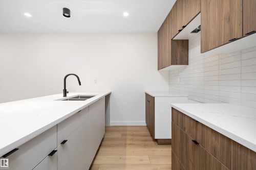 11605 90 Street, Edmonton, AB - Indoor Photo Showing Kitchen With Double Sink