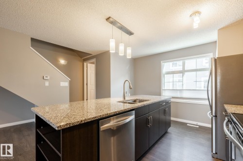 9157 Shaw Way, Edmonton, AB - Indoor Photo Showing Kitchen With Double Sink With Upgraded Kitchen