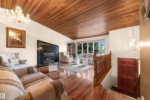 9920 184 Street, Edmonton, AB - Indoor Photo Showing Living Room With Fireplace