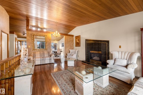 9920 184 Street, Edmonton, AB - Indoor Photo Showing Living Room With Fireplace