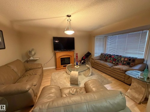 3841 62 Street Nw, Edmonton, AB - Indoor Photo Showing Living Room With Fireplace