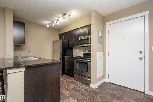 304 5390 Chappelle Road, Edmonton, AB - Indoor Photo Showing Kitchen With Stainless Steel Kitchen With Double Sink