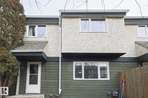 Rear view of property with stucco siding - 51 Belmead Gardens, Edmonton, AB - Outdoor With Exterior