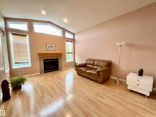1248 Ormsby Lane, Edmonton, AB - Indoor Photo Showing Living Room With Fireplace