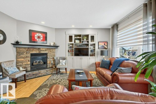 51 Nicola Road, St. Albert, AB - Indoor Photo Showing Living Room With Fireplace