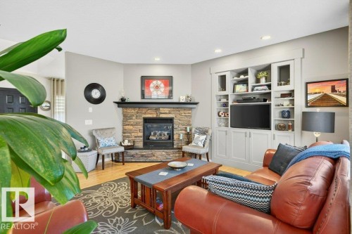 51 Nicola Road, St. Albert, AB - Indoor Photo Showing Living Room With Fireplace