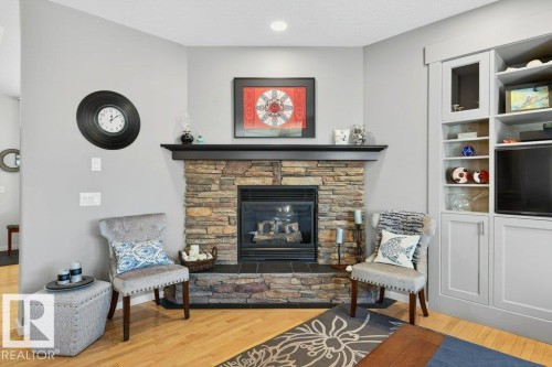 51 Nicola Road, St. Albert, AB - Indoor Photo Showing Living Room With Fireplace