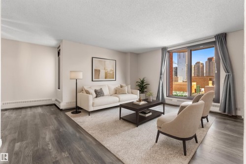 901 10145 109 Street, Edmonton, AB - Indoor Photo Showing Living Room