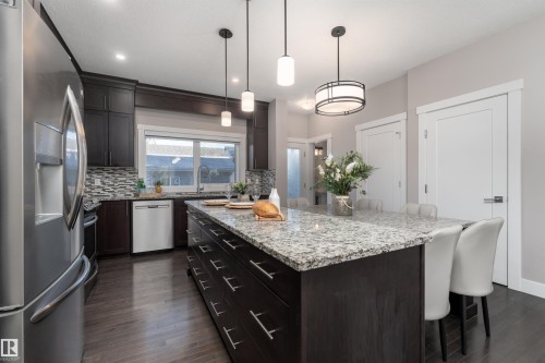 388 Allard Boulevard, Edmonton, AB - Indoor Photo Showing Kitchen With Stainless Steel Kitchen With Upgraded Kitchen