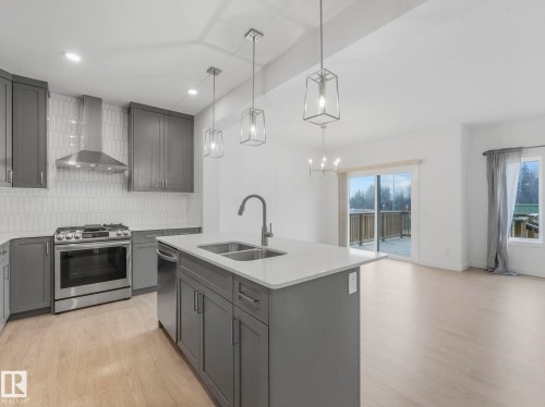 3604 214 Street, Edmonton, AB - Indoor Photo Showing Kitchen With Stainless Steel Kitchen With Double Sink With Upgraded Kitchen