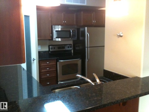 405 9707 106 Street, Edmonton, AB - Indoor Photo Showing Kitchen With Stainless Steel Kitchen